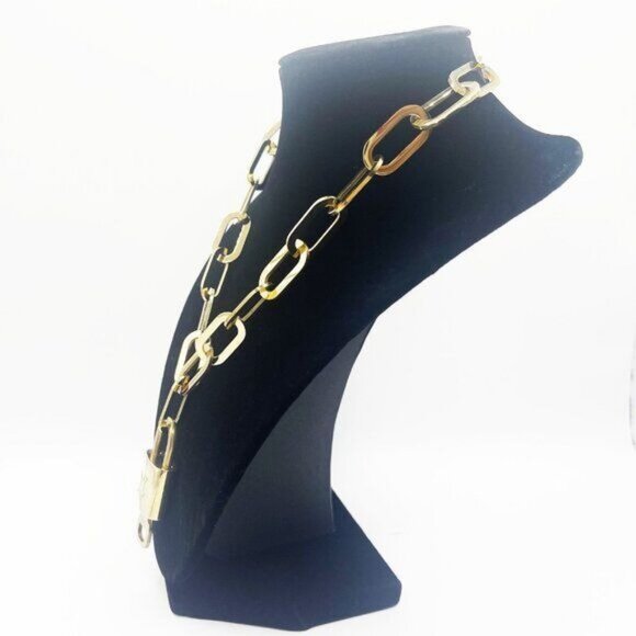 Authentic Louis Vuitton Lock & Key Necklace Pendant Gold-Plated Chain Adjustable - Picture 5 of 12